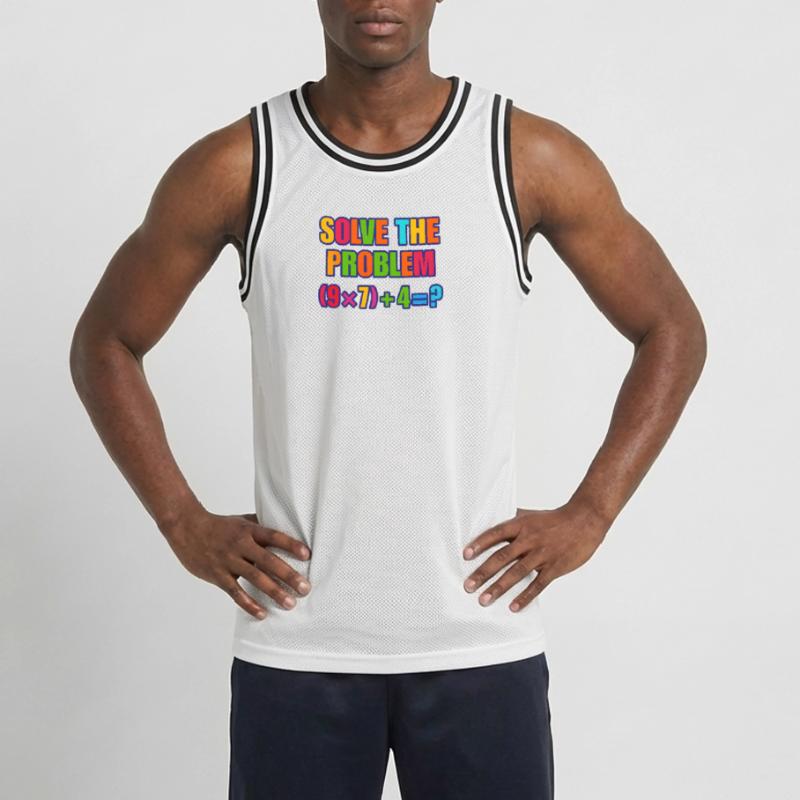 67 Meme, Solve the Problem Math Puzzle  Men's Basketball Jersey