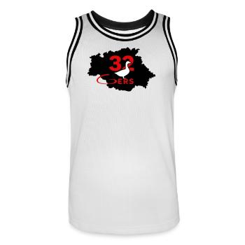 Gers 32 - Men's Basketball Jersey - white/black - Front - AI Model Male 185 dark (185cm)