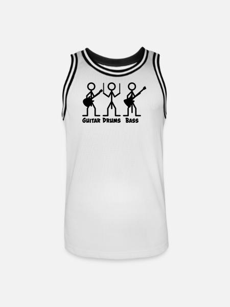 Der Bassist hat den längsten Pimmel - Männer Basketball-Trikot - Weiß/Schwarz