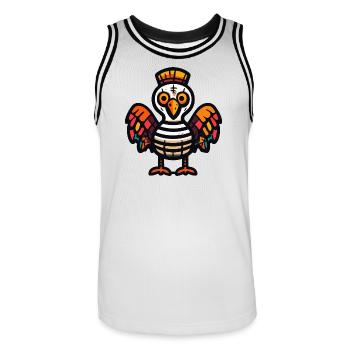 Truthahn Halloween Zombie - Männer Basketball-Trikot - Weiß/Schwarz - Vorne - AI Model Male 185 dark (185cm)