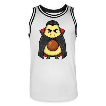 Funny Halloween Avocado Vampire Cartoon Fun - Men's Basketball Jersey - white/black - Front - AI Model Male 185 dark (185cm)