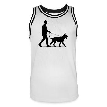 Chien - Maillot de basket Homme - blanc/noir - Devant - AI Model Male 185 dark (185cm)