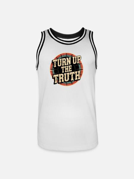 Retro Grunge – Montez la vérité - Maillot de basket Homme - blanc/noir