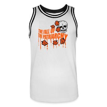 Ma saison préférée est La chute du patriarcat - Maillot de basket Homme - blanc/noir - Devant - AI Model Male 185 dark (185cm)