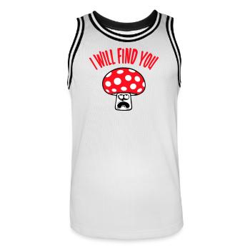 Pilz Je te trouverai effrayé, paniqué - Maillot de basket Homme - blanc/noir - Devant - AI Model Male 185 dark (185cm)