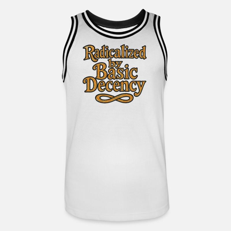 Radicalized by Basic Decency - Men's Basketball Jersey - white/black