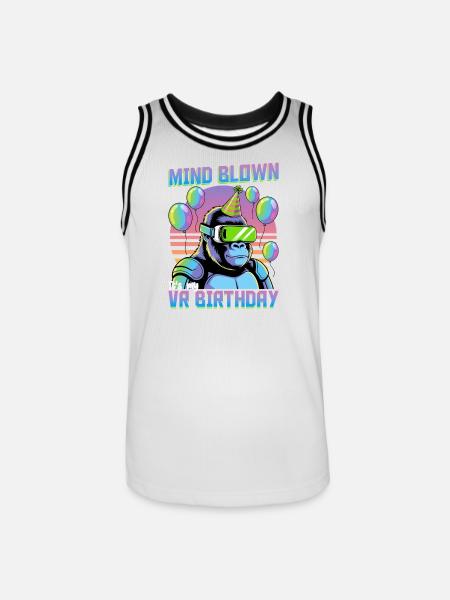 Birthday Gamer VR - Men's Basketball Jersey - white/black