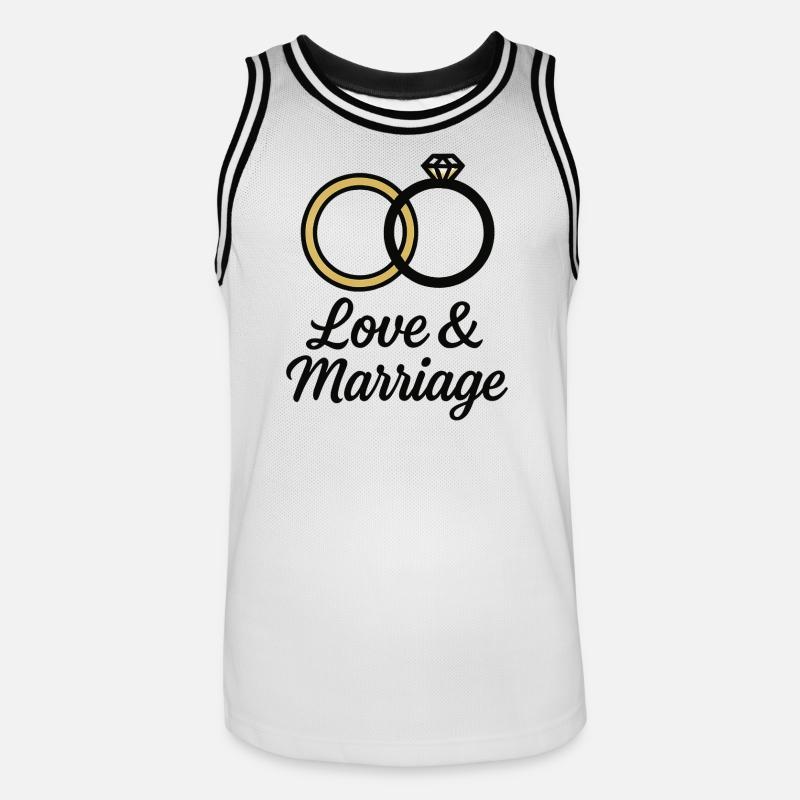 Liebe & Ehe Trauringe - Liebe & Ehe - Männer Basketball-Trikot - Weiß/Schwarz