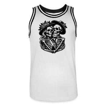 Couple of horror - Men's Basketball Jersey - white/black - Front - AI Model Male 185 dark (185cm)