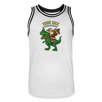 Noël - Tree Rex Christmas - Men's Basketball Jersey - white/black - Front - AI Model Male 185 dark (185cm)