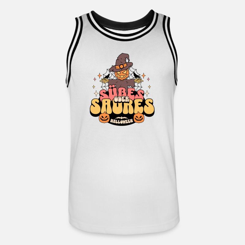 Süßes oder Saures - Männer Basketball-Trikot - Weiß/Schwarz