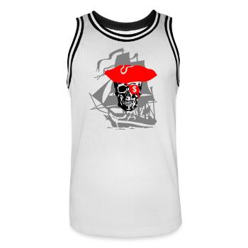 Pirate - Maillot de basket Homme - blanc/noir - Devant - AI Model Male 185 dark (185cm)