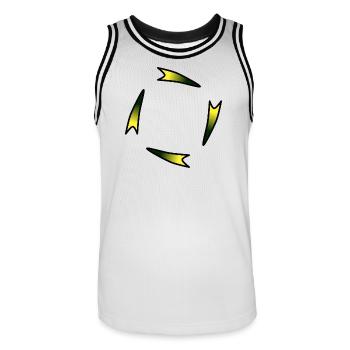Luminous Corner Ribbons Abstract - Men's Basketball Jersey - white/black - Front - AI Model Male 185 dark (185cm)