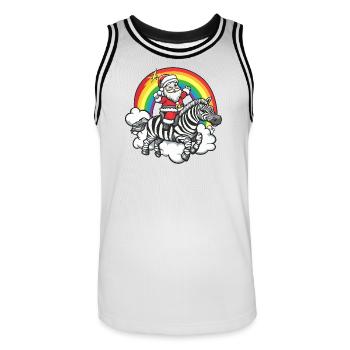 Zebra Santa Claus Christmas - Men's Basketball Jersey - white/black - Front - AI Model Male 185 dark (185cm)