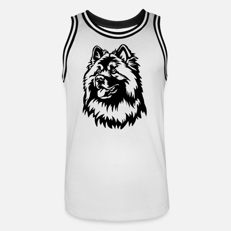 Eurasier Kopf - Männer Basketball-Trikot - Weiß/Schwarz