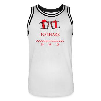 Le plus susceptible de secouer les cadeaux Noël Fun - Maillot de basket Homme - blanc/noir - Devant - AI Model Male 185 dark (185cm)