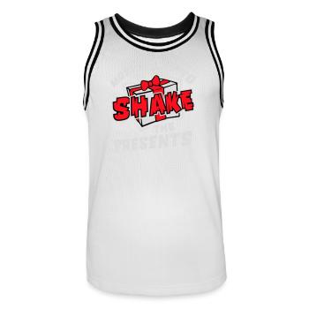 Le plus susceptible de secouer les cadeaux Noël Fun - Maillot de basket Homme - blanc/noir - Devant - AI Model Male 185 dark (185cm)