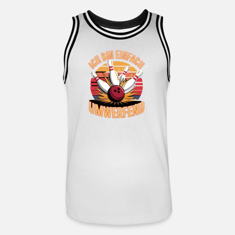 Ich Bin Einfach Umwerfend Bowling Spaß - Männer Basketball-Trikot - Weiß/Schwarz