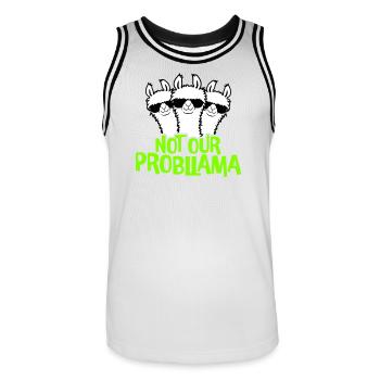 Not our Problama 3 Lamas Freunde Team Sonnenbrille - Männer Basketball-Trikot - Weiß/Schwarz - Vorne - AI Model Male 185 dark (185cm)