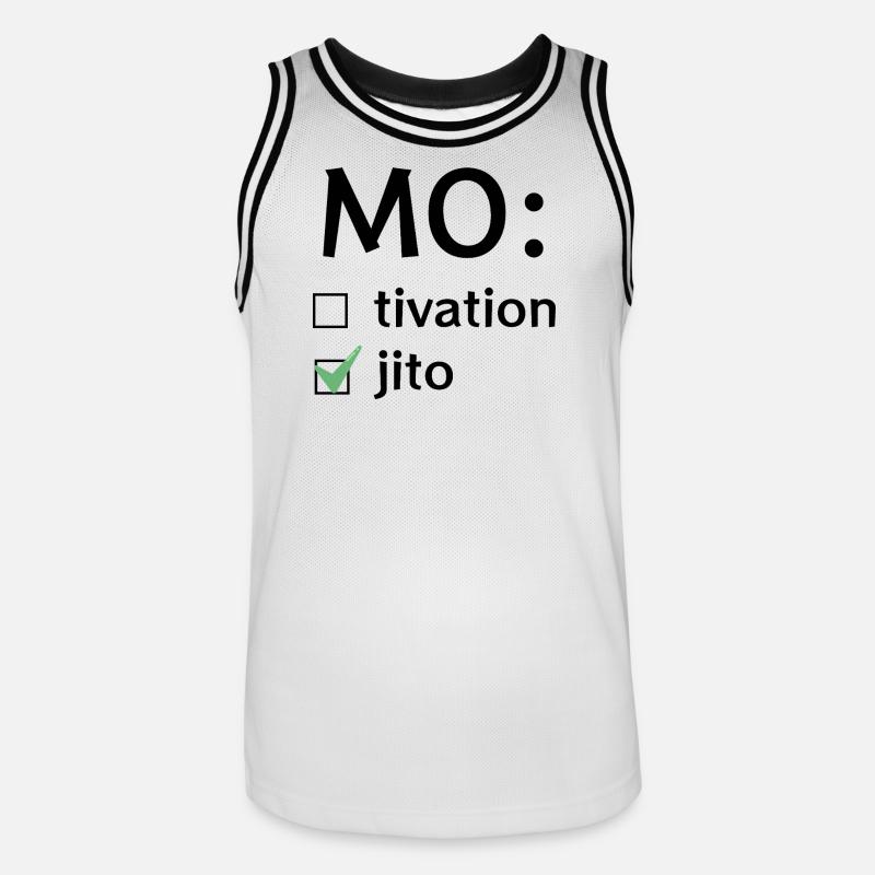 Motivation oder Mojito - Männer Basketball-Trikot - Weiß/Schwarz