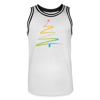 Rainbow Spiral Christmas Tree - Men's Basketball Jersey - white/black - Front - AI Model Male 185 dark (185cm)