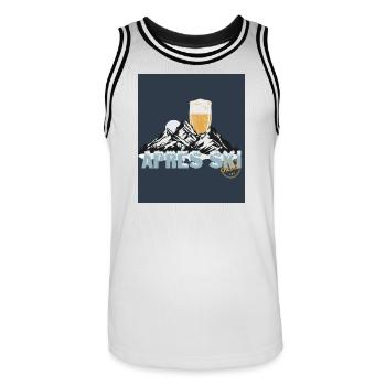Après Ski Party – Cheers to the slopes! - Men's Basketball Jersey - white/black - Front - AI Model Male 185 dark (185cm)