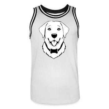 Golden Retriever chien T-shirt tête de chien cadeau - Maillot de basket Homme - blanc/noir - Devant - AI Model Male 185 dark (185cm)
