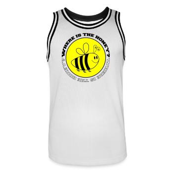 Biene Where is the Honey? - Männer Basketball-Trikot - Weiß/Schwarz - Vorne - AI Model Male 185 dark (185cm)