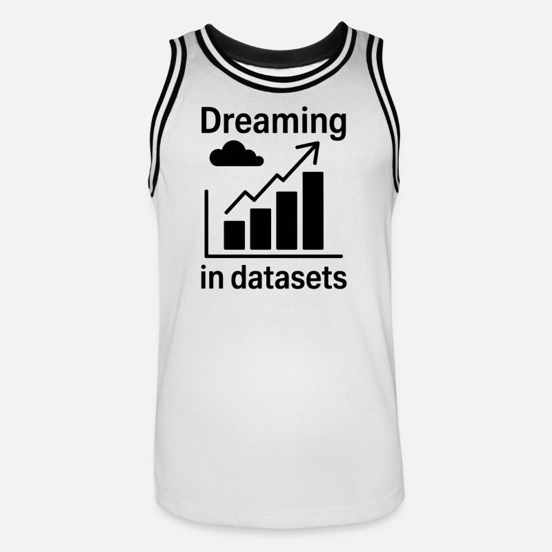 Datenanalyst Spruch Lustiges Datenanalyst Geschenk - Männer Basketball-Trikot - Weiß/Schwarz