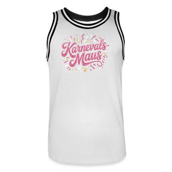 Karnevalsmaus Karneval Köln Kölner Karnevals Maus - Männer Basketball-Trikot - Weiß/Schwarz - Vorne - AI Model Male 185 dark (185cm)