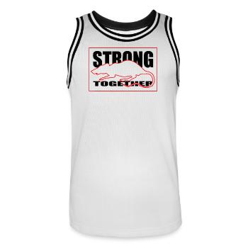 Unity Rodent Silhouette Graphic Tee Red and Black - Men's Basketball Jersey - white/black - Front - AI Model Male 185 dark (185cm)