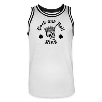 Le roi du rock and roll - Maillot de basket Homme - blanc/noir - Devant - AI Model Male 185 dark (185cm)