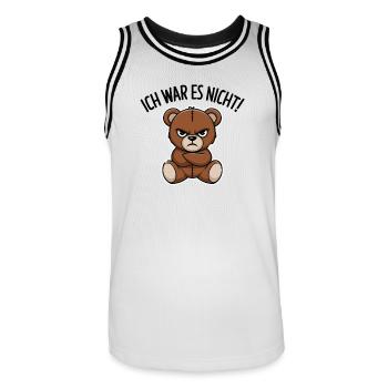 Ich War Es Nicht Lustiger Bär Mit Süßem Gesicht - Männer Basketball-Trikot - Weiß/Schwarz - Vorne - AI Model Male 185 dark (185cm)