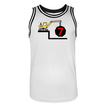 Excavator - Men's Basketball Jersey - white/black - Front - AI Model Male 185 dark (185cm)