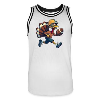 Thanksgiving Football Truthahn - Männer Basketball-Trikot - Weiß/Schwarz - Vorne - AI Model Male 185 dark (185cm)