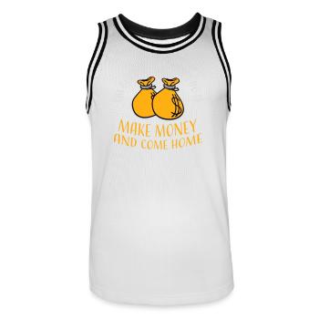 Je m’ennuie bébé, tout ce que je fais, c’est gagner de l’argent en rentrant à la maison - Maillot de basket Homme - blanc/noir - Devant - AI Model Male 185 dark (185cm)