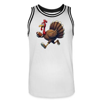 Thanksgiving Football Truthahn - Männer Basketball-Trikot - Weiß/Schwarz - Vorne - AI Model Male 185 dark (185cm)
