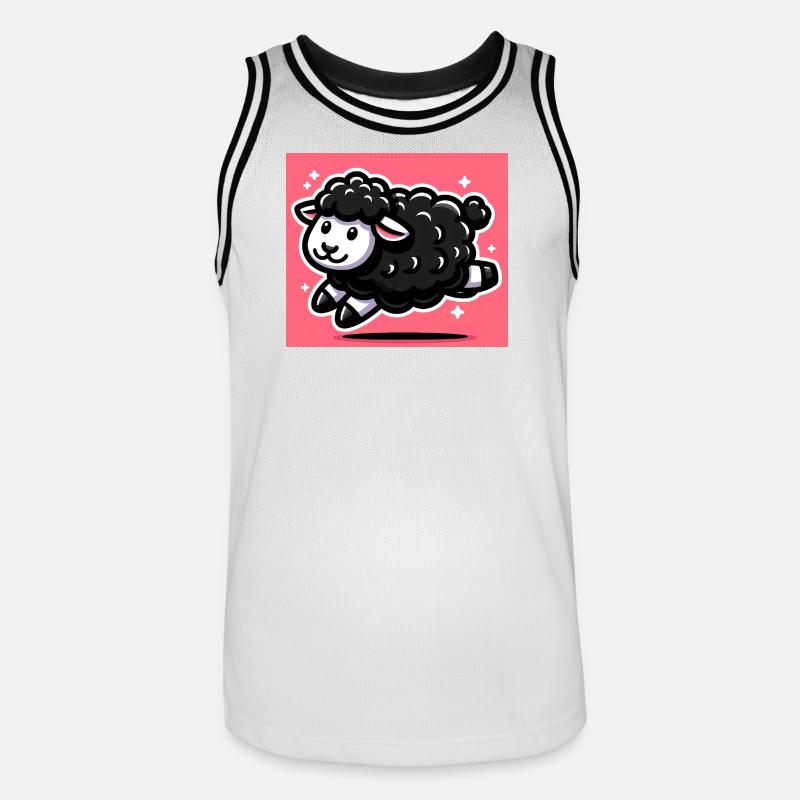 Pecora Nera - Maglia da basket per uomo - bianco/nero
