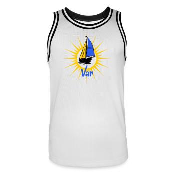 Voilier Soleil Var - Maillot de basket Homme - blanc/noir - Devant - AI Model Male 185 dark (185cm)
