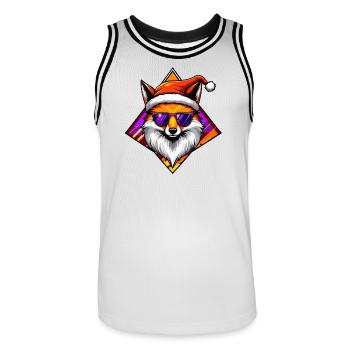 Fox Santa Swag - Maillot de basket Homme - blanc/noir - Devant - AI Model Male 185 dark (185cm)