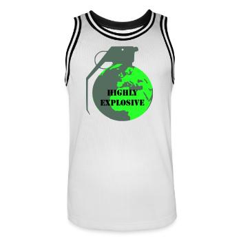 Explosive Erde - Männer Basketball-Trikot - Weiß/Schwarz - Vorne - AI Model Male 185 dark (185cm)