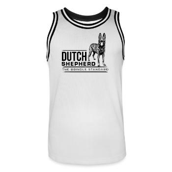 Dutch Shepherd - Dutchie  - Men's Basketball Jersey - white/black - Front - AI Model Male 185 dark (185cm)
