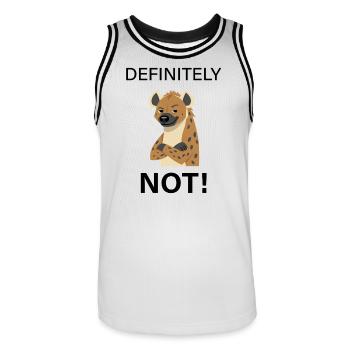 Caricature de la Hyène confiante - Maillot de basket Homme - blanc/noir - Devant - AI Model Male 185 dark (185cm)