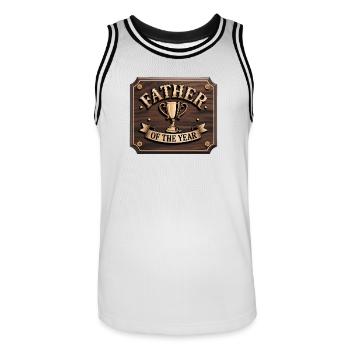 Père de l’année - T-shirt papa drôle - Maillot de basket Homme - blanc/noir - Devant - AI Model Male 185 dark (185cm)