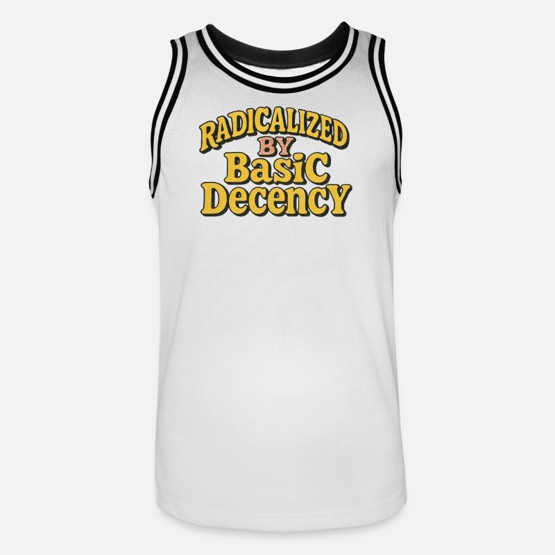 Radicalized by Basic Decency - Men's Basketball Jersey - white/black