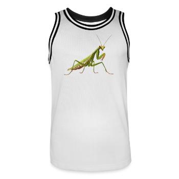 Gottesanbeterinnen Gottesanbeterin - Männer Basketball-Trikot - Weiß/Schwarz - Vorne - AI Model Male 185 dark (185cm)
