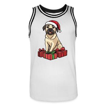 Kangal Hund Weihnachten Geschenke - Männer Basketball-Trikot - Weiß/Schwarz - Vorne - AI Model Male 185 dark (185cm)