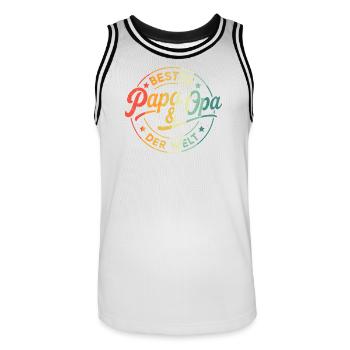 Grandpa Father's Day Gift Ideas Dad Daddy Father's Day - Men's Basketball Jersey - white/black - Front - AI Model Male 185 dark (185cm)