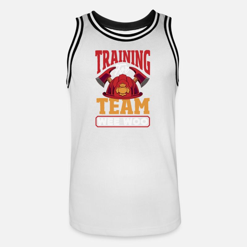 Wee Woo Squad Fire Tiny Feuerwehrmann - Männer Basketball-Trikot - Weiß/Schwarz