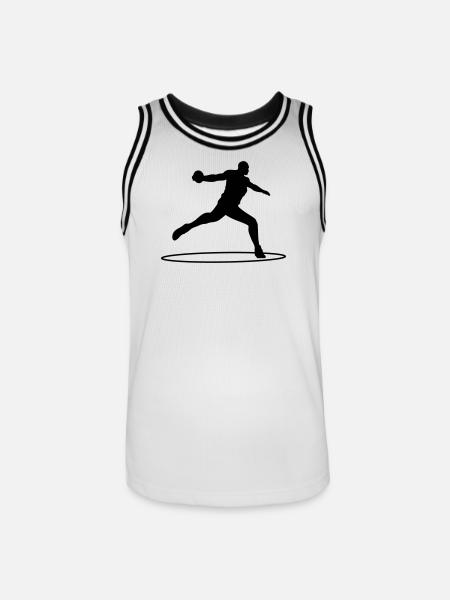 Diskuswerfer - Männer Basketball-Trikot - Weiß/Schwarz